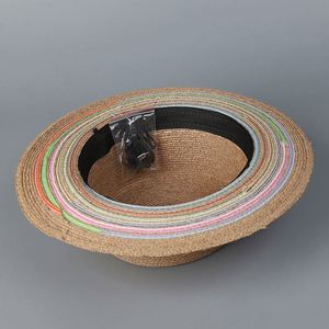 <b>Summer</b> New Bohemian Flat Top <b>Hat</b> with Sunstrip Colorful Fashionable Beach Sun <b>Straw</b> <b>Hat</b> - Product Image 4