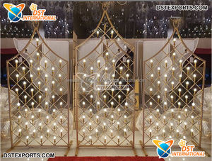 Fondo de soportes de velas de Metal para escenario de boda moderno con color y tamaño personalizables para decoración de recepción India - Product Image 4