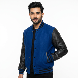 Best Selling New Style Winter Varsity Jacket Baseball Leather Sleeves Wool Body <b>Top</b> RTS Seller - Product Image 1