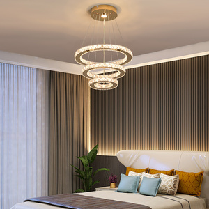 Lámpara Colgante Moderna de Cristal LED con Atenuación 3CCT de 47W, Modelo Golden Body, Cable K9, Envío Directo desde EE. UU., 110V - Product Image 6