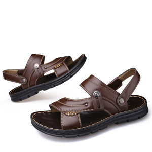 Sandales de rue très vendues, tongs décontractées pour hommes, chaussures en cuir à plateforme - Product Image 6