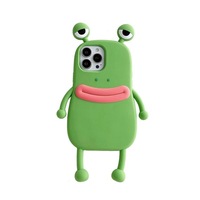 Coque de téléphone antichoc en silicone imitation résine époxy 3D grenouille fantaisie pour iPhone 17/15/13/14 Pro Max 11 – Drôle et originale