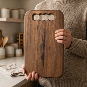 Planche à découper artisanale en bois de noyer massif Artizon Studio, planche de service rustique, design charcuterie, finition durable et alimentairement sûre - Product Image 1