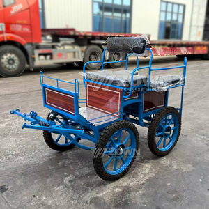 Carreta de Caballos Retro de Alta Calidad para Maratón/Carroza de Caballos de Estilo Moderno con 4 Ruedas, Mini Carreta con Frenos Hidráulicos y Capacidad para 4-6 Personas - Product Image 2