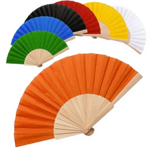 Abanico Plegable de Cuero Personalizable - Abanico Portátil para Bodas y Eventos (<span class=keywords><strong>CALESA</strong></span>) (Naranja, Paquete de 10) (China) - Product Image 4