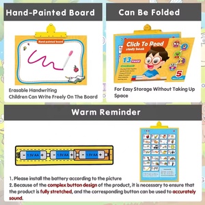 Lector de Libros Electrónicos de Audio Bilingüe en Inglés y Español 13 en 1, Póster de Aprendizaje Musical, Tabla de Pared Interactiva <span class=keywords><strong>para</strong></span> Niños, Juguete Educativo - Product Image 2