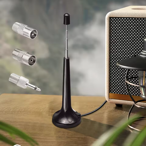 Antennes FM télescopiques à gain élevé <span class=keywords><strong>75</strong></span> ohms, antennes <span class=keywords><strong>DAB</strong></span> FM intérieures, antennes radio M avec 3 adaptateurs pour radio FM numérique - Product Image 1