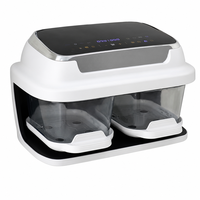 Friteuse à air numérique 2400W avec 10 programmes, double cuve 8L et 4L, en verre blanc, pour cuisines familiales - Vente en gros usine