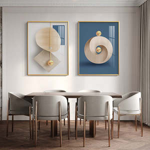 Art mural géométrique abstrait nordique, Art raffiné, impressions sur toile, doré, <span class=keywords><strong>bleu</strong></span>, <span class=keywords><strong>Beige</strong></span>, images pour salon de luxe, <span class=keywords><strong>chambre</strong></span> à coucher - Product Image 3