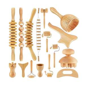 Gravierte Logo-Holztherapie-Massagewerkzeuge Lymphdrainage-Massagegerät zur Muskelschmerz-Linderung Werkzeuge zur Körperformung - Product Image 6