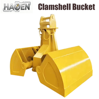Bucket Clamshell Haoen SK210 Mini Excavator dengan Gigi, Material Q355B/NM500, Bukaan Rahang Maksimum 1800mm untuk Excavator 20 Ton
