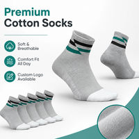 Chaussettes de sport montantes grises respirantes en coton/fibre de bambou sans coutures pour le printemps