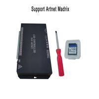 Controlador LED JIUAN K16 Artnet de 16 Puertos Direccionables y Programables, 16384 Píxeles, DMX512, AC110-220V, 4W, Control de Iluminación Manual, Metálico
