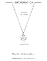 Collier en argent sterling S925, motif patte de chat ou de chien lisse, couleur or blanc, simple, mignon, pour petite amie
