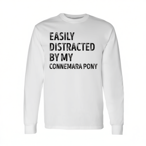 T-shirt à manches longues unisexe pour adulte, col rond, motif cheval de Connemara, évasion tranquille, style campagnard - Product Image 2