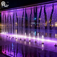 Water Crown 2026 Rideau d'eau numérique programmable DMX512 RGB LED en acier inoxydable de haute qualité, taille personnalisée