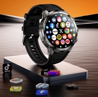 Jam Tangan Pintar H19 64GB Jaringan 4G dengan Kartu SIM 1900mAh Layar AMOLED 720*720 Tampilan Detak Jantung 2" GPS WiFi Kartu SIM untuk Pria Hitam