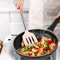Manjia Ensemble d'Ustensiles de Cuisine en Silicone à Manche en Acier Inoxydable Premium, Outils de Cuisson Durables, Articles de Cuisine