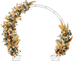 Cadre de fond Anneau de fête <span class=keywords><strong>Ballon</strong></span> rond Double arche en métal Support de fond pour mariage - Product Image 1