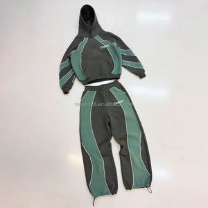 Conjunto Deportivo de Diseñador para Hombre, Chándal Personalizado 100% Algodón, Sudadera con Capucha y Pantalones Deportivos Holgados, Chándal para Correr, Chándal Reflectante 3M - Product Image 1