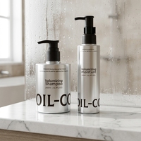 Brume capillaire, lotion, shampoing, flacon pompe sans air noir mat écologique de qualité supérieure