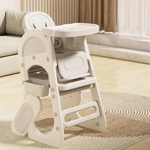 Silla alta ajustable de plástico para alimentación de bebé, comedor 3 en 1, multifuncional