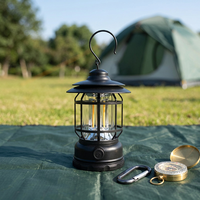 Lampe de camping LED rechargeable portable, étanche IPX4, charge rapide USB, haute luminosité, effet flamme, pour camping, extérieur, tente