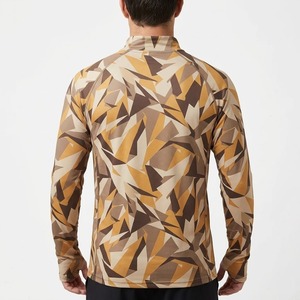 Chemise de pêche pour homme à manches longues camouflage 100% polyester UPF 50, séchage rapide, col montant avec trous pour les pouces - Product Image 3