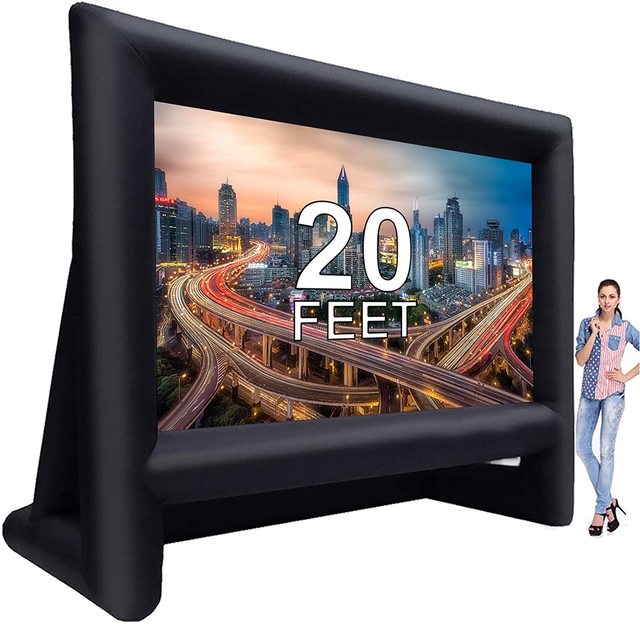 16:9 Quick Shipping Hot Sale 20FT Outdoor Air Blow up Portable Movie Inflatable Projection Screen