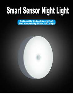 3AAA Batterij Led Nachtlampje Pir <span class=keywords><strong>Motion</strong></span> Sensor Ronde Kast Licht Energiebesparende Wandlamp Verlichting - Product Image 3