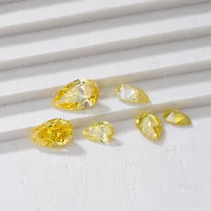 Pear 2*3mm 3*4.5mm loose diamond Wholesaler starsgem high quality HPHT colorful fancy yellow color lab grown diamond yellow