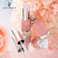 Bouteille de vernis à ongles en gel rose de couleur personnalisée bouteille de vernis à ongles en verre 13ml bouteille vide de vernis en gel ronde en verre rose
