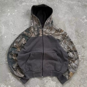 Custom Logo Manufacturer Digital Printed 420GSM 100% Cotton Lined Breathable <b>Comfy</b> Vintage Acid Washed Men Zip <b>Hoodie</b> - Product Image 1