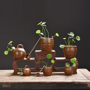 Piccolo Secchio <span class=keywords><strong>in</strong></span> <span class=keywords><strong>Ceramica</strong></span> Smaltata Stile Retrò, Mini Serbatoio d'Acqua per Vaso Idroponico, Decorazione per Micro Paesaggi - Product Image 1