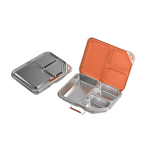 BPA Free SUS 18/8 <strong>Toddler</strong> Bento <strong>Box</strong> Durable Customized 1.2L Airtight Leak-Resistant Orange Silicone Boys <strong>Lunch</strong> <strong>Box</strong> - Product Image 1