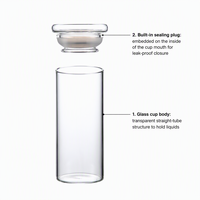 Pot de conservation en verre borosilicate soufflé à la main, écologique, avec couvercle, pour café, thé, épices, cuisine, garde-manger