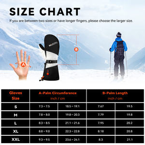 Gants de ski chauffants électriques <span class=keywords><strong>à</strong></span> écran tactile 7,4 V, alimentés par <span class=keywords><strong>batterie</strong></span>, imperméables, antidérapants, mitaines chauffantes pour le snowboard et la randonnée - Product Image 6