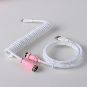 Cavo di ricarica USB intrecciato a spirale gx16 cavo tastiera aviatore tipo c usb cavo a spirale veloce per tastiera - Product Image 1