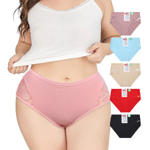 Mutandine in <span class=keywords><strong>cotone</strong></span> <span class=keywords><strong>100</strong></span>% da <span class=keywords><strong>donna</strong></span> plus size mutandine in pizzo 3XL A8226 - Product Image 1