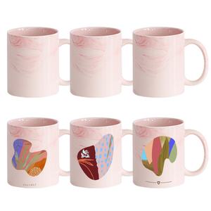 Tasses en céramique vierges pour sublimation 11OZ, design marbré noir/rose/bleu, durables, élégantes, logo personnalisé pour les cadeaux promotionnels, les fêtes de famille - Product Image 2