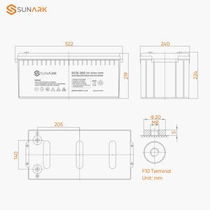 Sunark כיתה סוללת חומצה עופרת 12 וולט 100 אמפר 12v 32ah 100ah 200ah סוללות סולייר ג 'ל עבור כלי חשמל ביתיים - Product Image 2