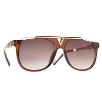 Dernières Lunettes de Soleil Unisexe Tendance à Monture Plate de Bonne Qualité pour Hommes et Femmes, Style Métallique en V, Forme Ronde, Idéales pour le Streetwear