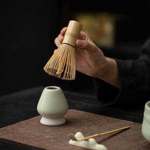 Service à thé matcha en céramique quatre pièces, style Ru, design moderne et écologique, inspiré de la dynastie Song, outils Baixi Point - Product Image 3
