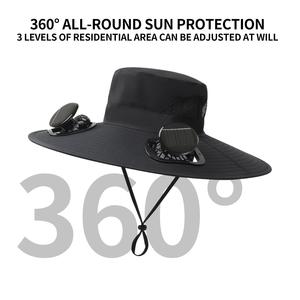 Sombrero con Ventilador Solar Tun Bouillet, Ala Ancha, 10W, Ventilador de Refrigeración, Gorra para Pesca al Aire Libre - Product Image 6