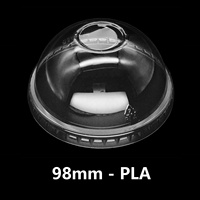 Couvercle de tasse de boisson froide dégradable jetable, couvercle de tasse de pla tasse de pla avec couvercle plat de dôme