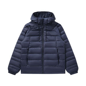 เสื้อแจ็คเก็ตดาวน์แบบกำหนดเอง ทรงเข้ารูป มีฮู้ด กันลม อุ่นสบาย บุด้วยผ้าฟลีซ เหมาะสำหรับเล่นกีฬา วิ่งออกกำลังกายกลางแจ้ง - Product Image 1