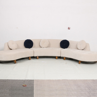 Juego de Sofás Curvos Modernos, Muebles de Tela, Sofá Modular Seccional Semicircular para Sala de Estar