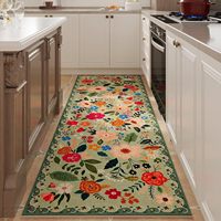Crystal Velvet Runner Rug Medallion Pattern Non-Slip Hallway Rug For Home Use 2 Ft X 8 Ft