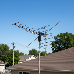 Antena de TV UV 45-230MHz 470-860MHz 15-22dB de Aluminio para Montaje en Poste, Uso en Exteriores - Product Image 2