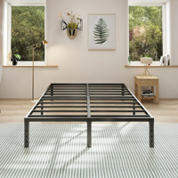Cadre de lit en fer OEM moderne en acier pliable convertible réglable portable extensible pour appartements – Lit King/Queen